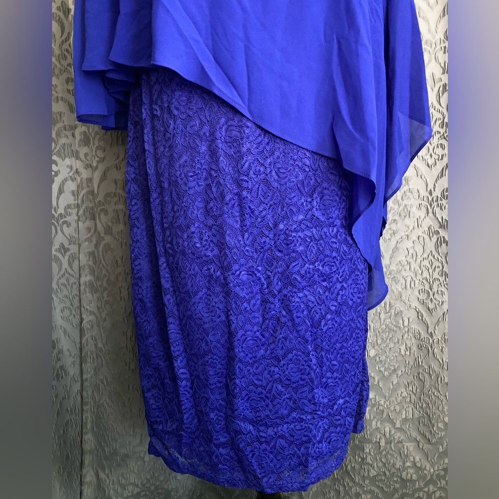 KimCurvy | NWT Women’s Bodycon Cape Semi Formal Floral Lace Dress - Picture 6 of 13